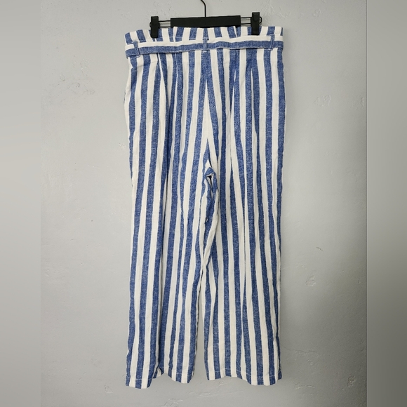 J. Crew Wide Leg Paper Bag Tie Waist Linen Cotton Pant Size 8 - Picture 8 of 11